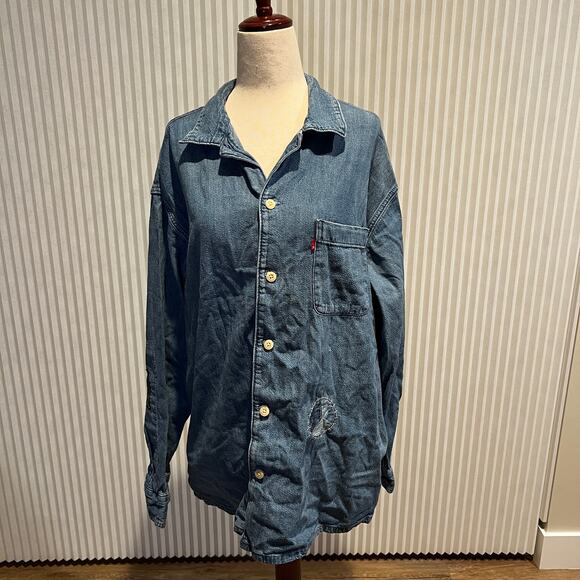 LEVI'S Men's Oversized Denim Shirt Size M - Picture 1 of 8